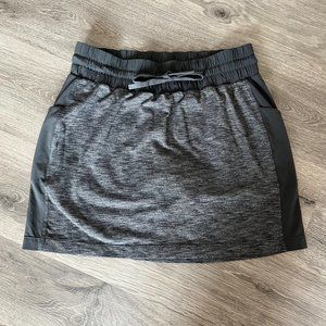 Athleta Excursion Hybrid Skort 405667 Elastic Waist Lined Heather Gray Sml Skirt